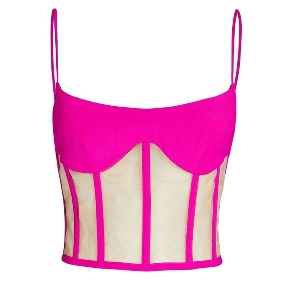 ROZIE CORSETS Crepe & Tulle Corset Fuchsia Pink FR 36 XS - Picture 3 of 12